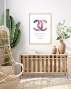 Zitat von Coco Chanel - Mode-Ikone - Muster in Pastellfarben