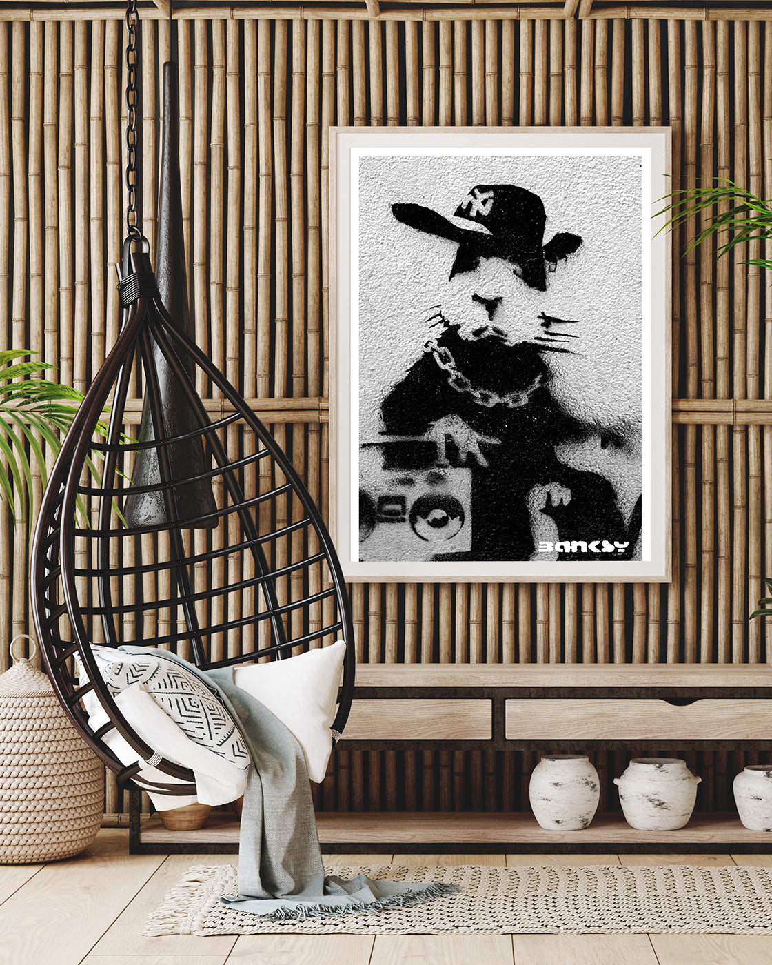 Banksy - Museum-Poster Hip Hop Ratte - Street-Art