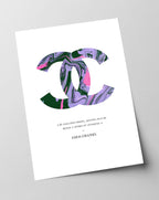 Zitat von Coco Chanel - Mode-Ikone - 80er Muster