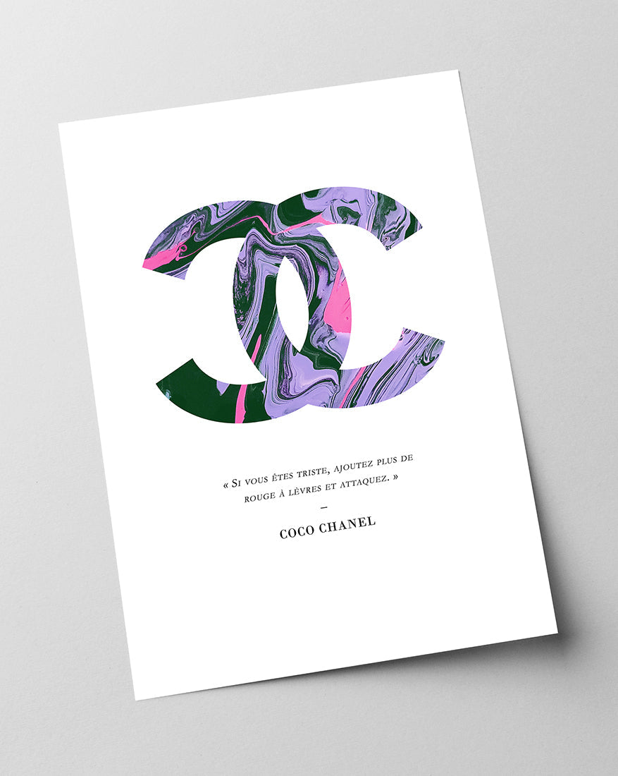 Zitat von Coco Chanel - Mode-Ikone - 80er Muster
