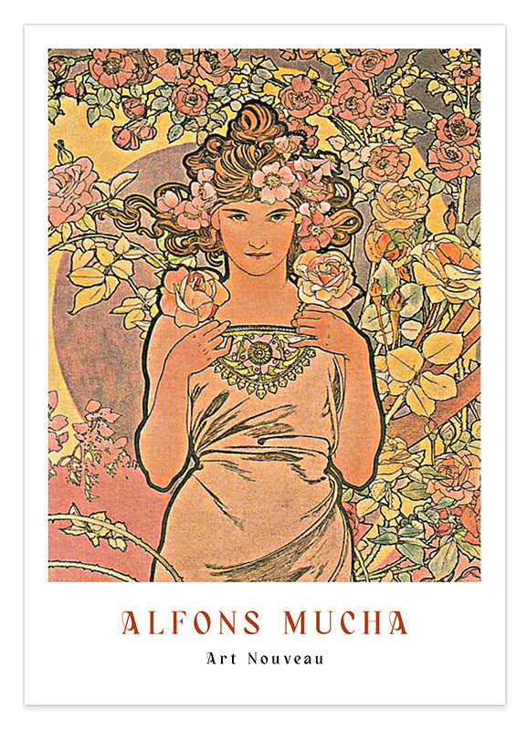 Alfons Mucha - Museum-Poster Frau mit Blumen II Hover Image