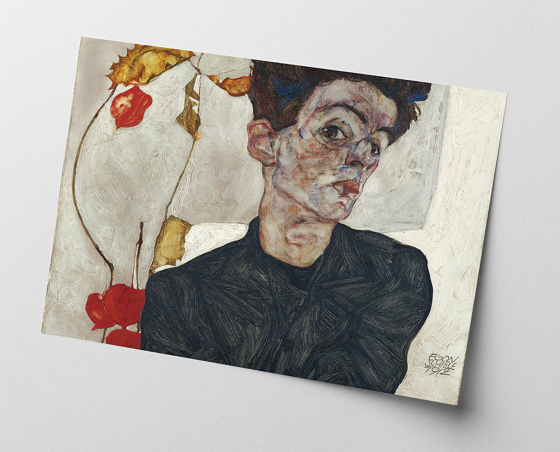 Egon Schiele - Selbstportrait mit Physalis