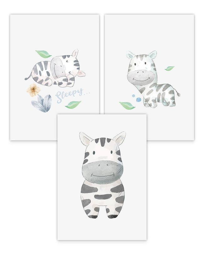 Poster-Set Süße Zebras "Sleppy" Hover Image