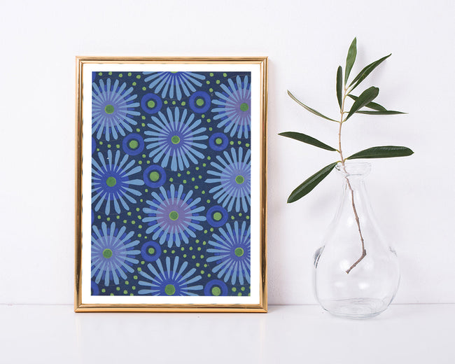 Paul Poiret zugeschrieben - Textil-Design mit Blumen, Kreisen und Punkten Main Image