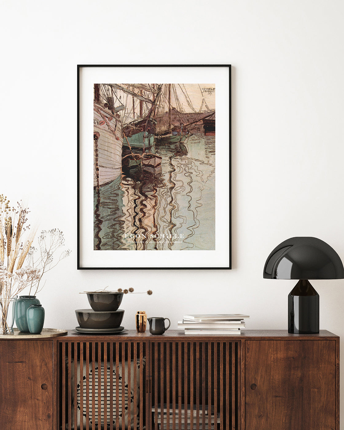 Egon Schiele - Museum-Poster II Segelschiffe mit wellenbewegtem Wasser