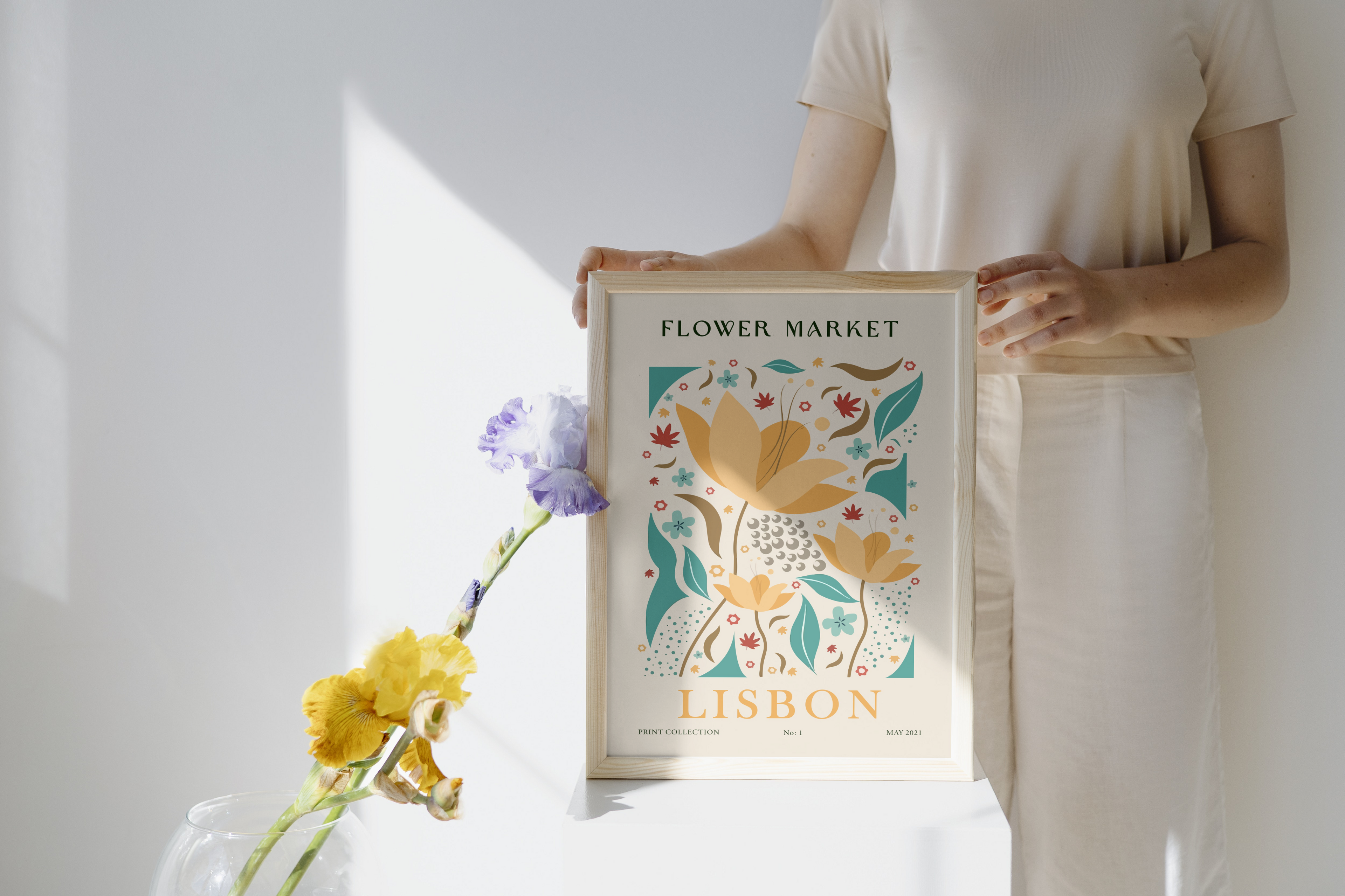 Lisbon Flower Market Poster