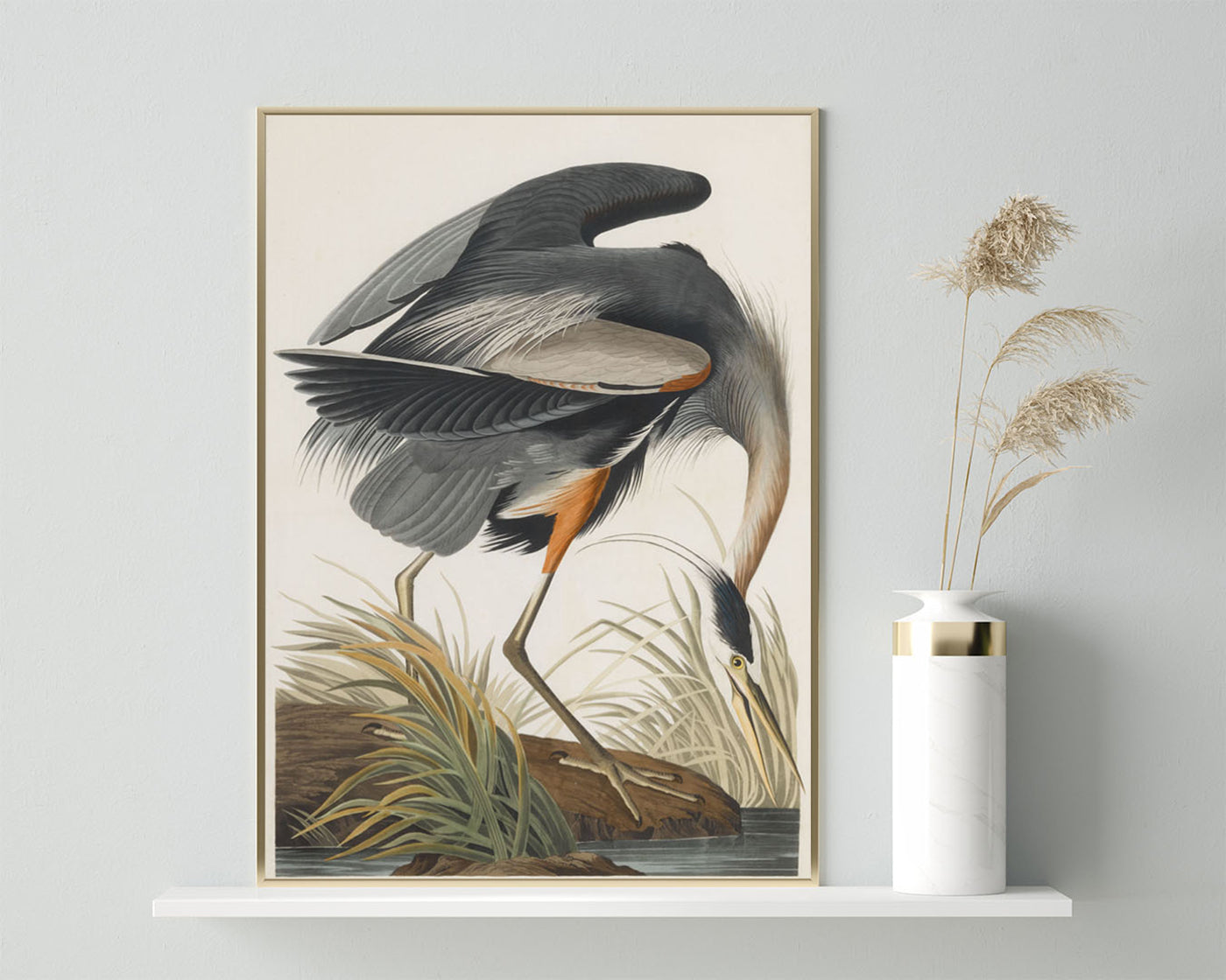 John James Audubon - Kranich auf Futtersuche