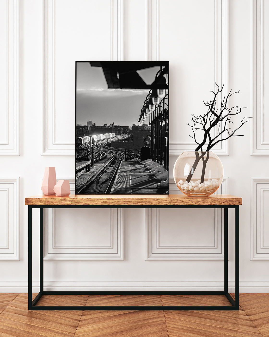 Zugstation - Schwarz-Weiß