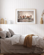 Spatzen auf einem Ast