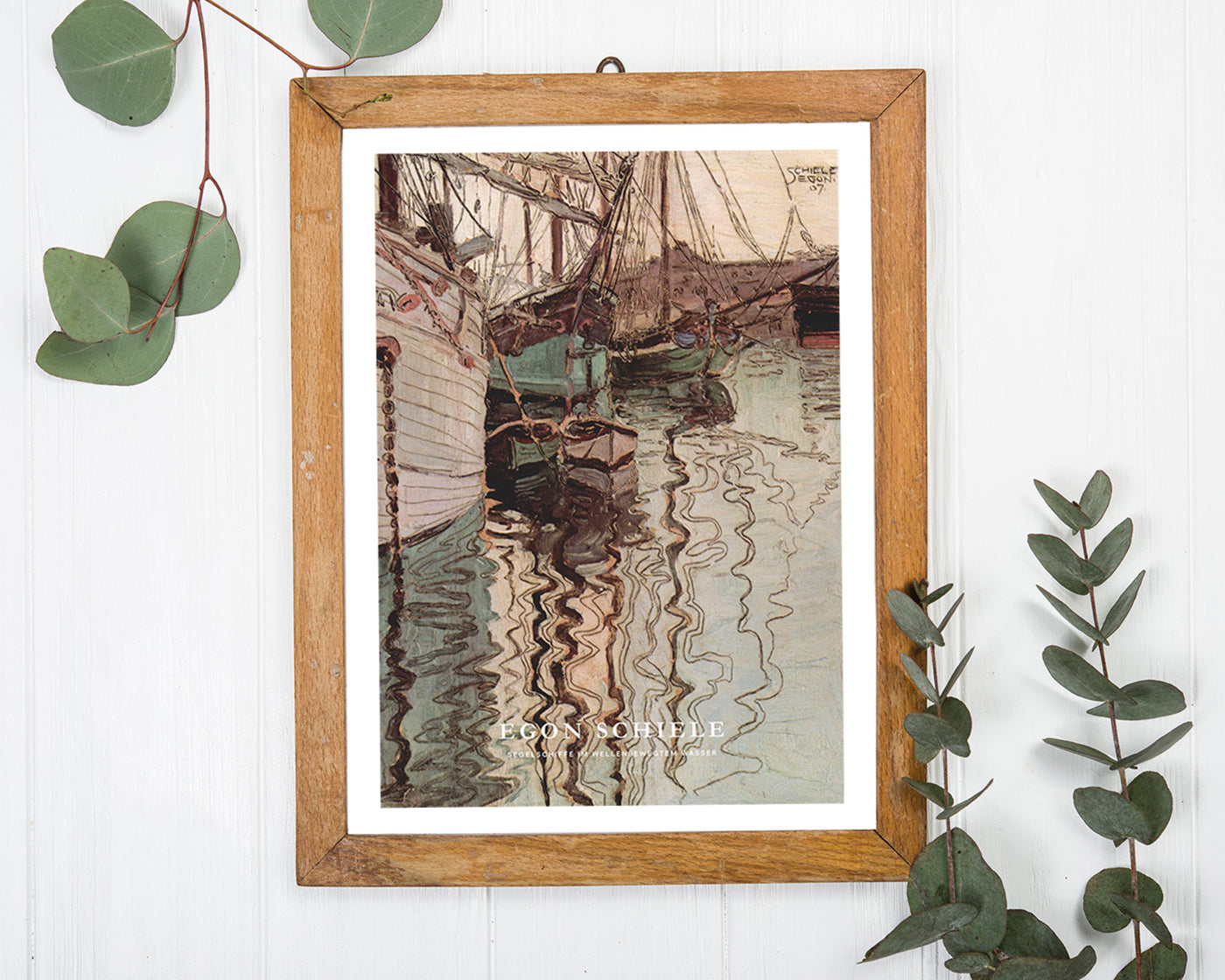 Egon Schiele - Museum-Poster II Segelschiffe mit wellenbewegtem Wasser