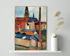 August Macke - Marienkirche mit Häusern und Schornstein