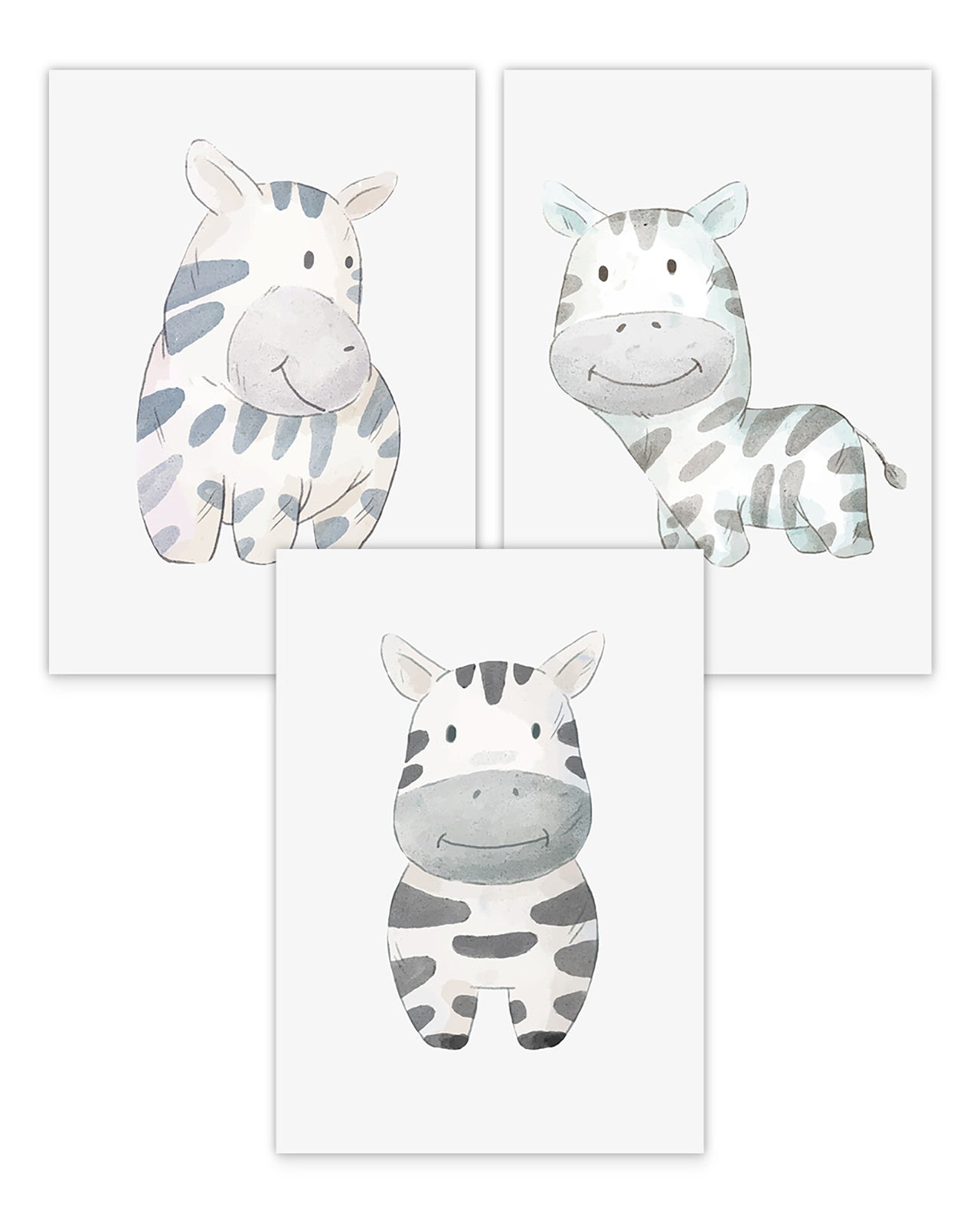 Poster-Set "Süße Zebras"