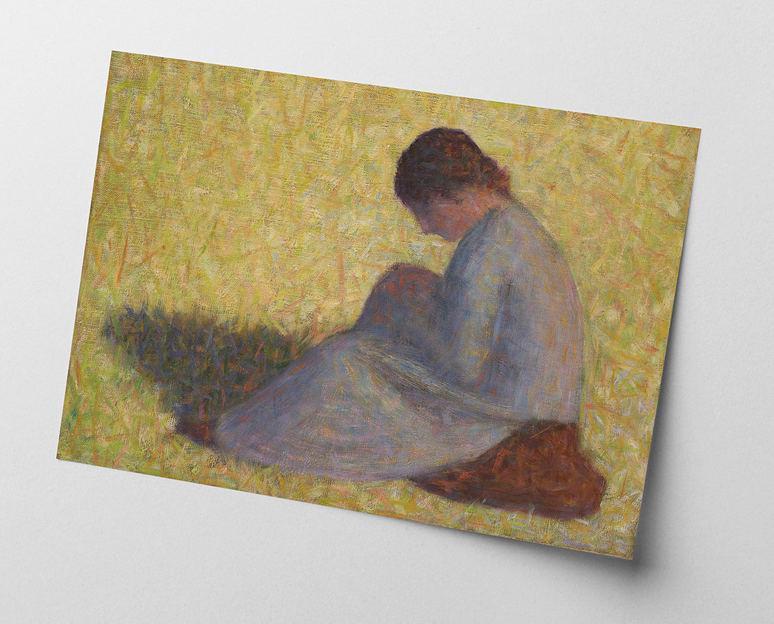 Georges Seurat - Bäuerin im Gras sitzend