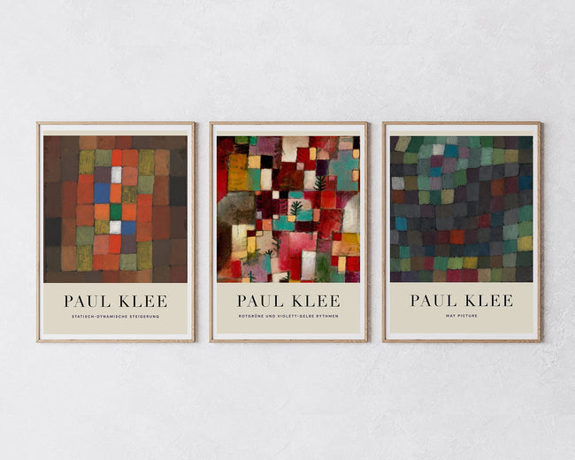 Set aus 3 Postern: "Muster mit Quadraten" Hover Image