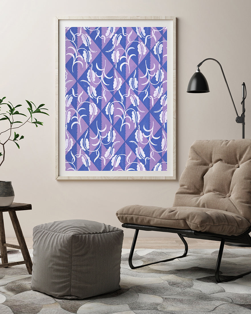 Paul Poiret zugeschrieben - Stoffdesign mit Rautenmuster