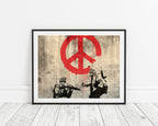 Banksy - Soldaten malen Peace Symbol Soldiers Peace Symbol Graffiti
