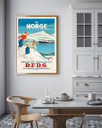 Pierre Fix-Masseau - Art Deco Werbeplakat - Wintersport in Skandinavien