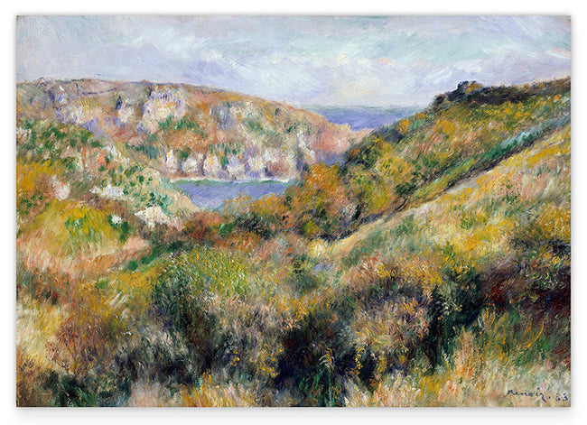 Auguste Renoir - Hügel um die Bucht von Moulin Huet, Guernsey Hover Image