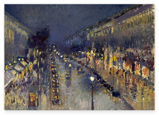 Camille Pissarro - The Boulevard Montmartre at Night Hover Image