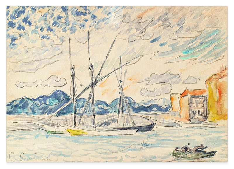Paul Signac - SAINT-TROPEZ, TARTANES AU PORT