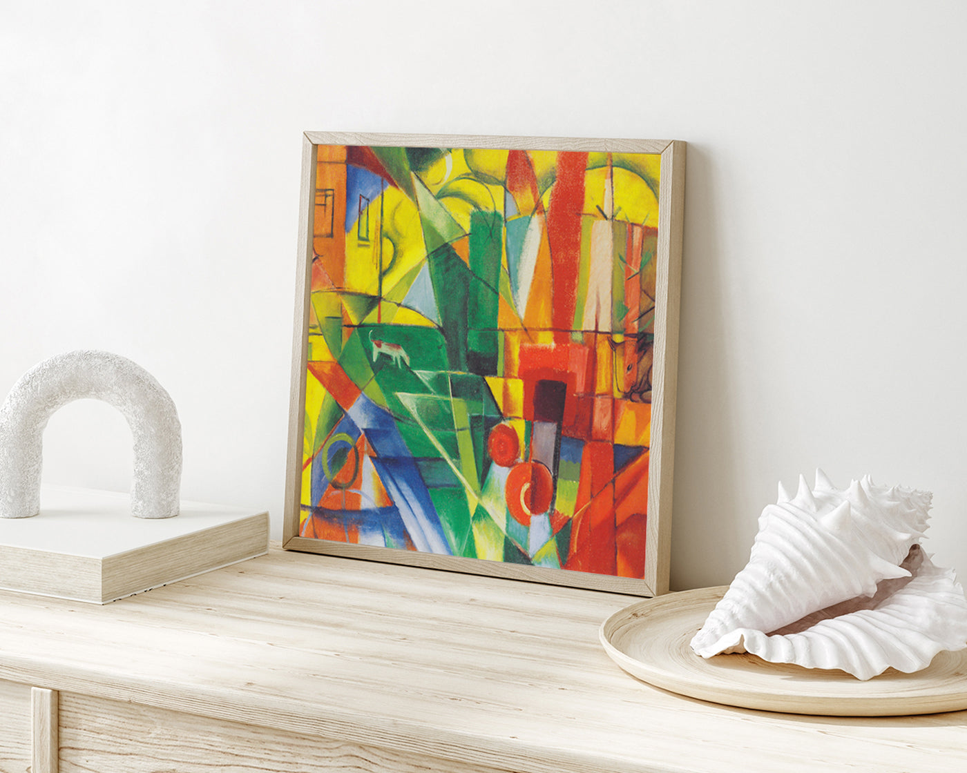 Franz Marc - Landschaft mit Haus, Hund und Rind (1914)