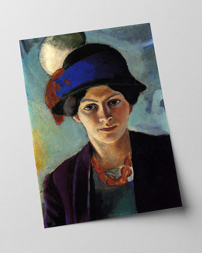 August Macke - Frauenportrait Frau des Künstlers mit Hut Main Image