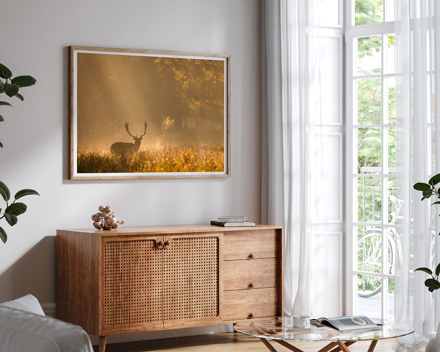 Hirsch in den Morgenstunden