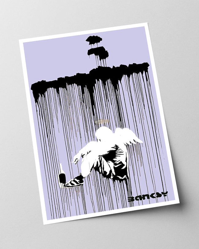 Banksy - Museum-Poster Alkoholismus - Engel im Regen Main Image