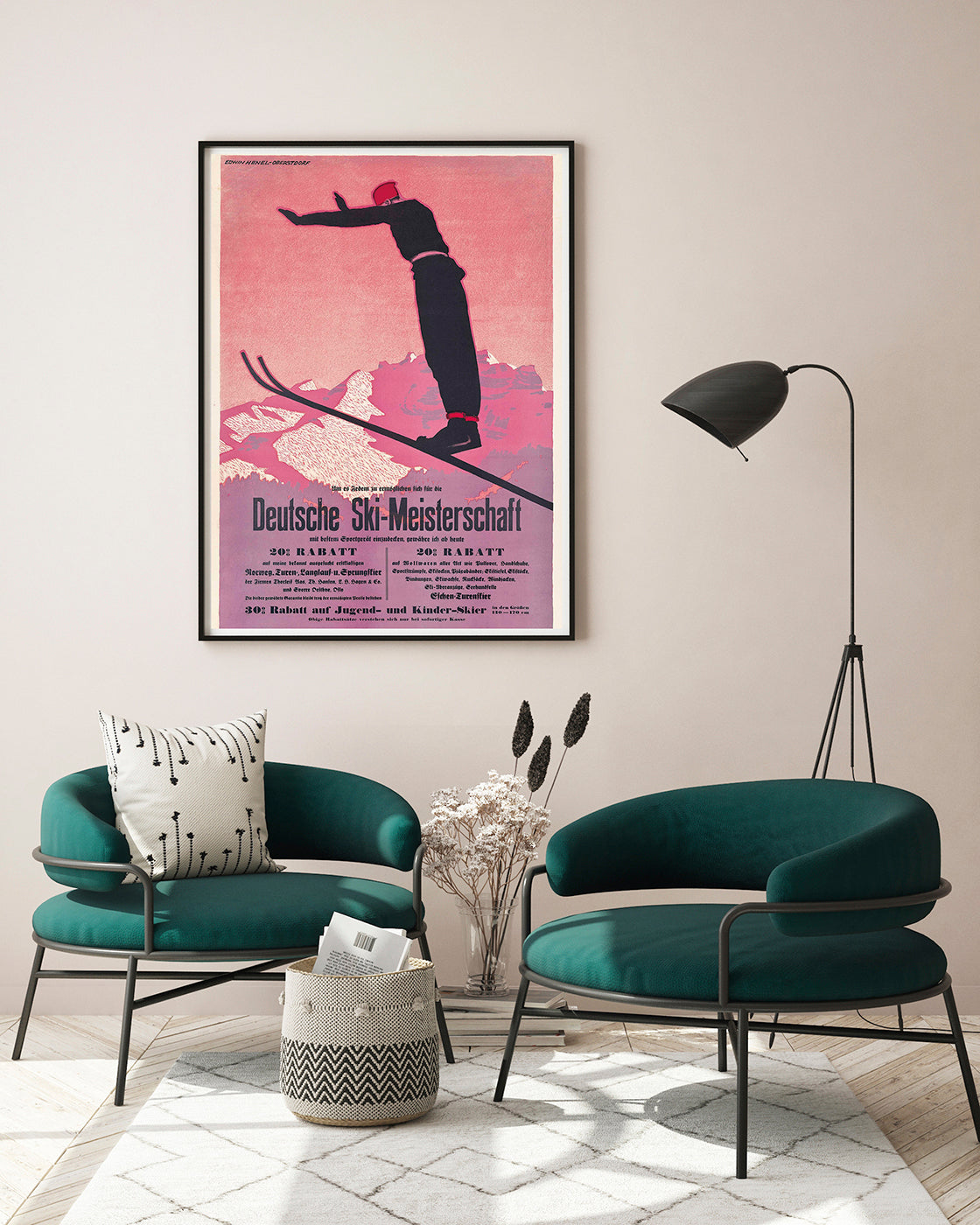 Pierre Fix-Masseau - Art Deco Werbeplakat - Deutsche Ski-Meisterschaft