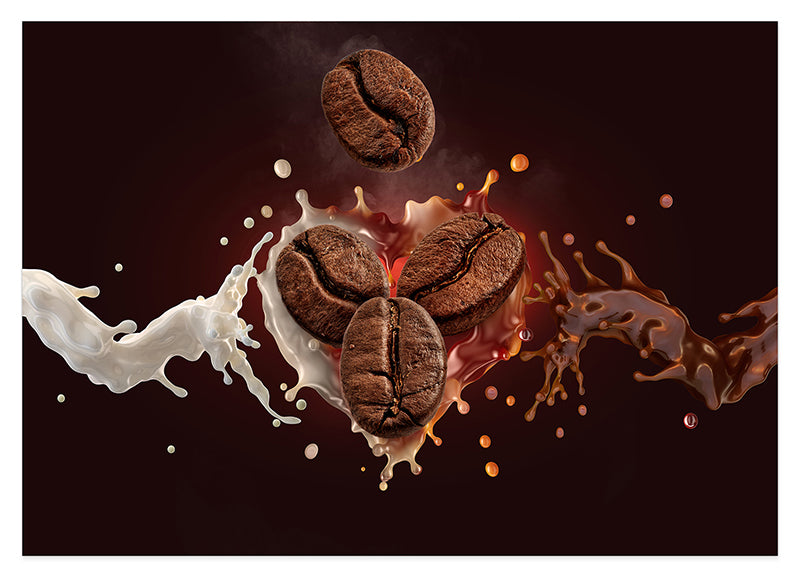 Kaffeebohne trifft auf Milch
