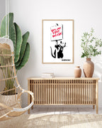 Banksy - Museum-Poster Get out while you can - Ratte mit Schild