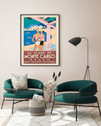 Pierre Fix-Masseau - Art Deco Werbeplakat - Strand in Monte Carlo