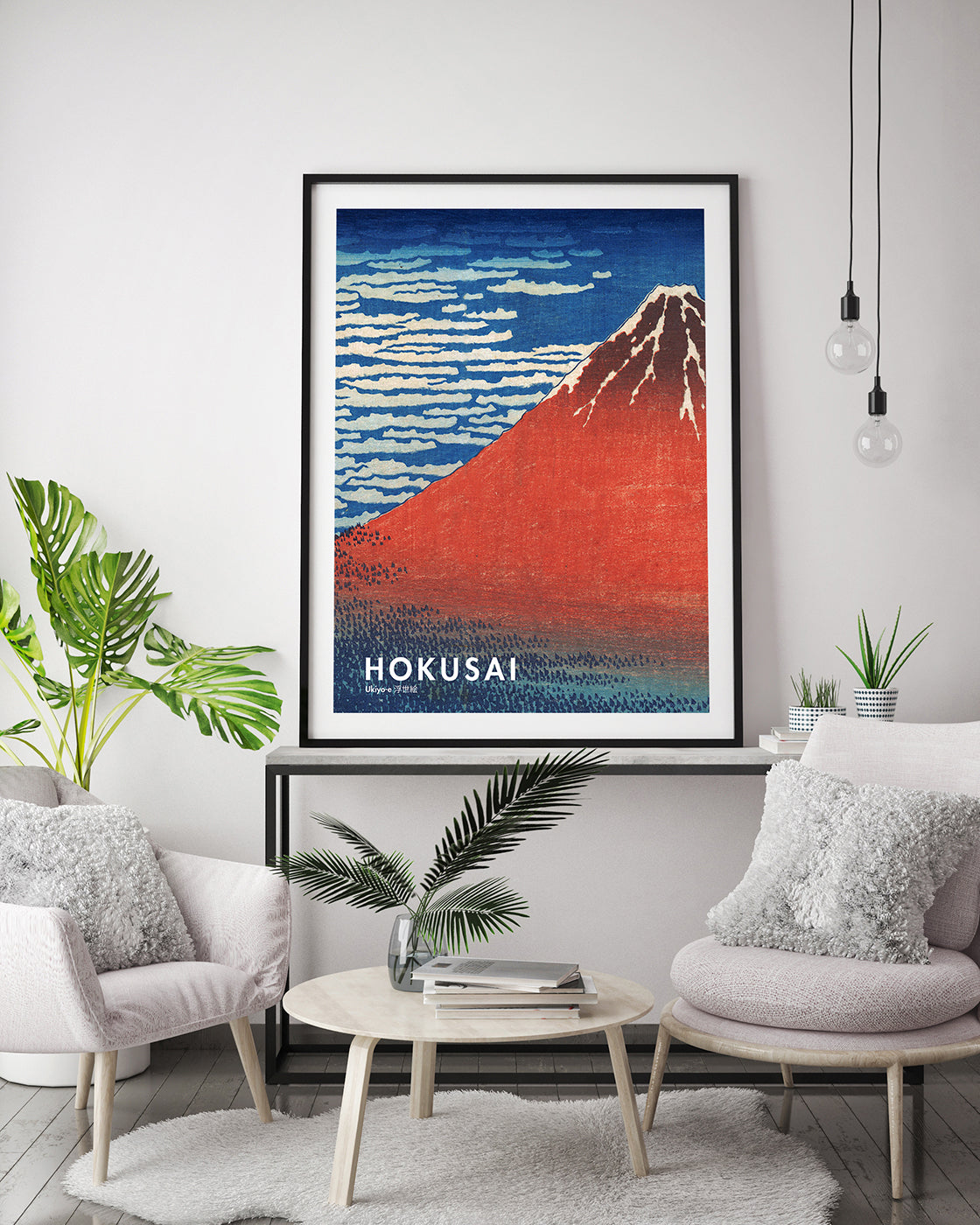 Katsushika Hokusai - Museum-Poster II Südwind, klarer Himmel (Gaifū kaisei)