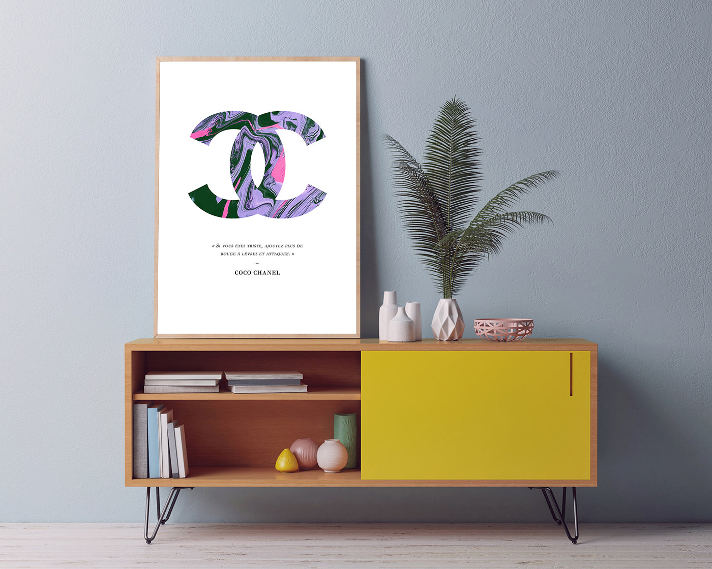 Zitat von Coco Chanel - Mode-Ikone - 80er Muster