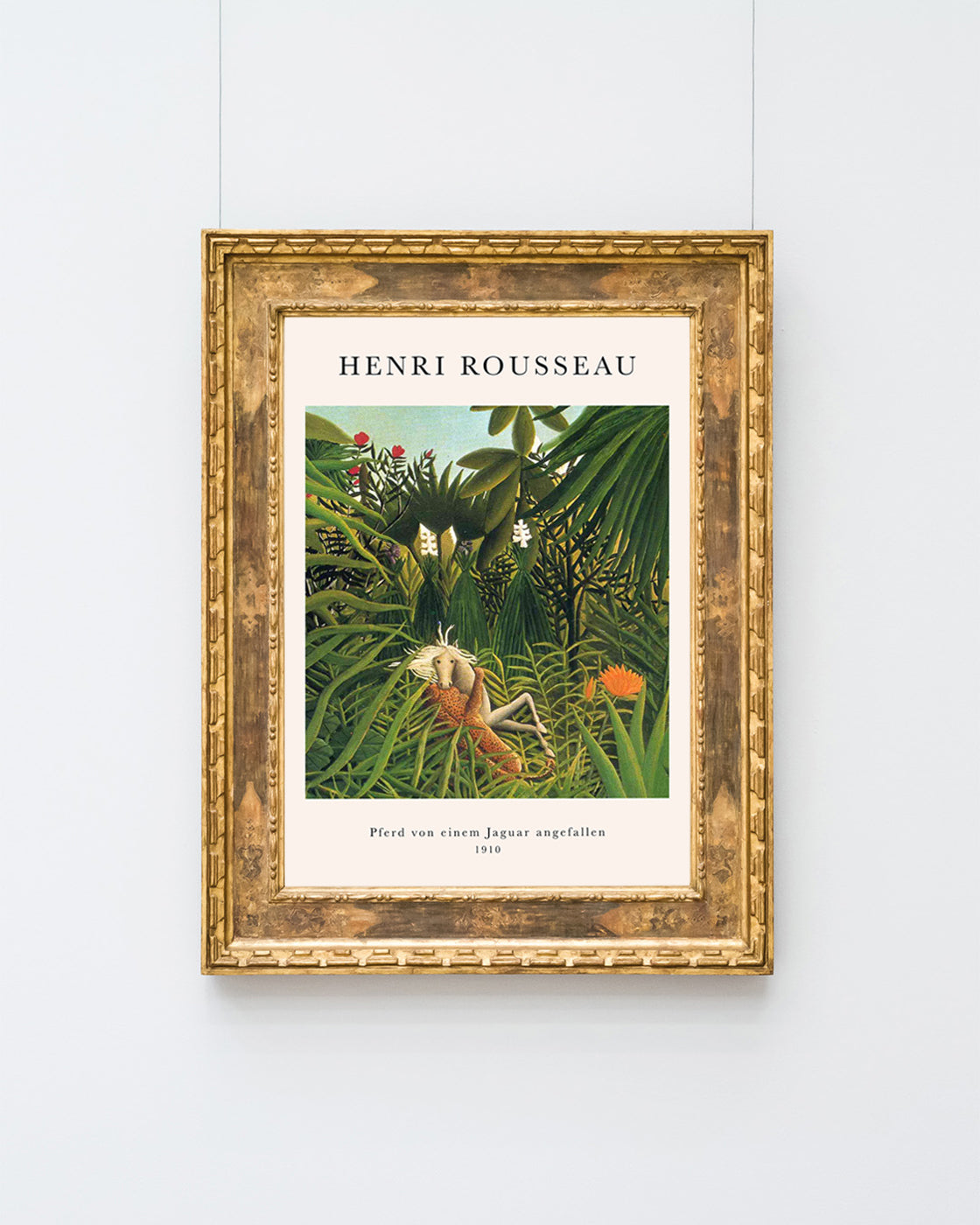 Henri Rousseau - Museum-Poster Pferd von einem Jaguar angefallen