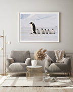 Pinguin-Mama mit Küken