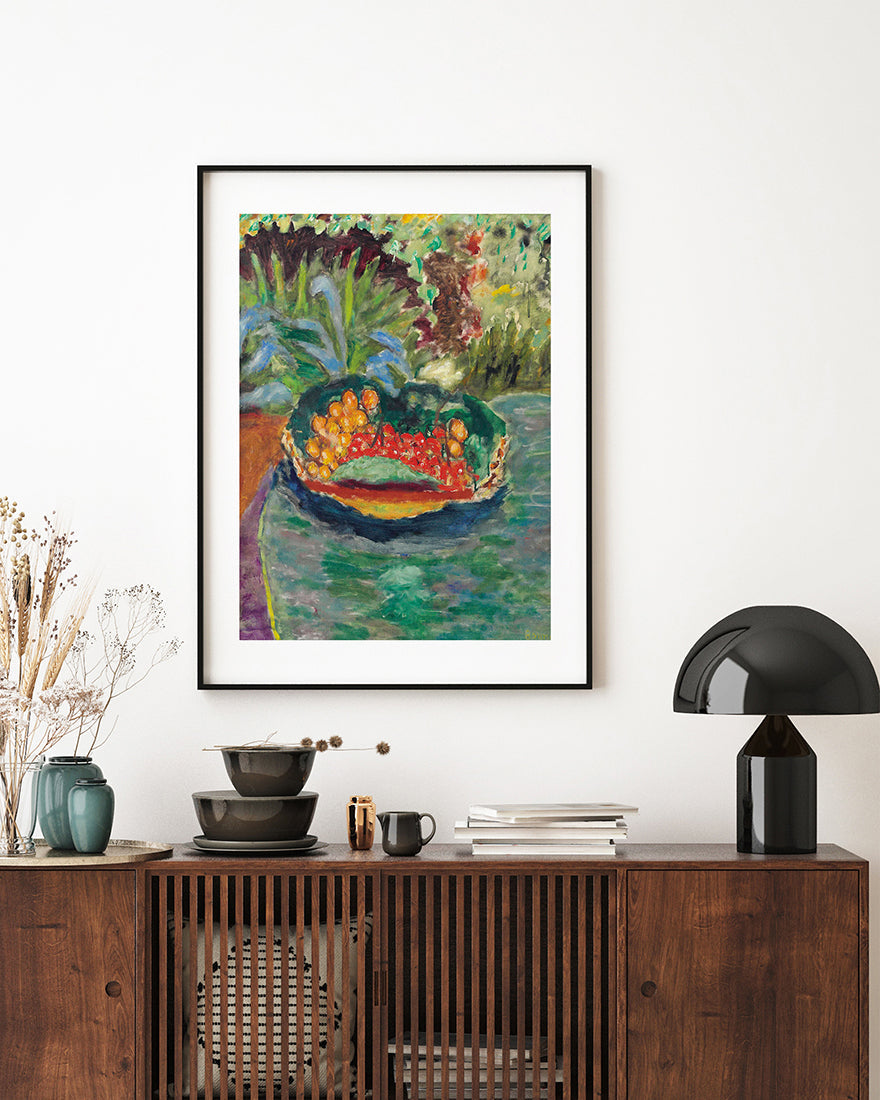 Pierre Bonnard - Korb mit Früchten auf einem Tisch im Garten von Le Cannet