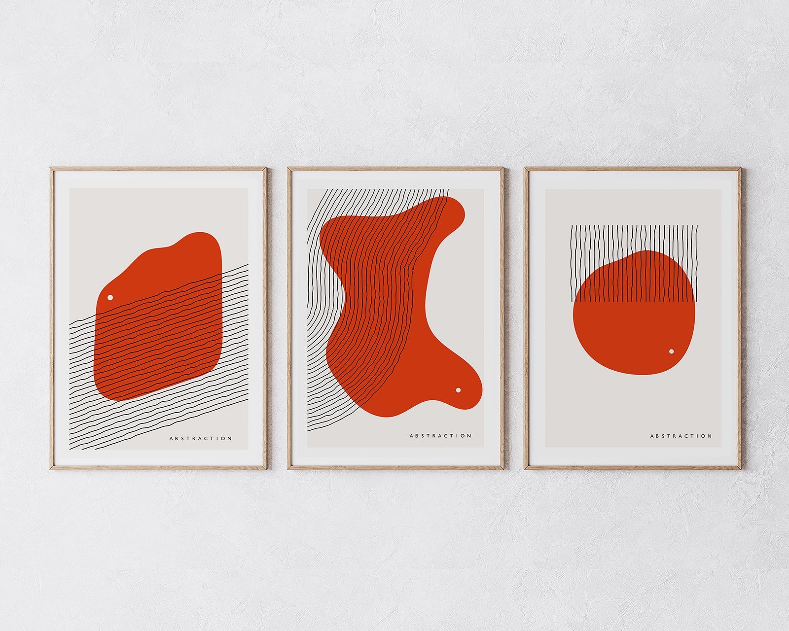 Poster-Set "Abstrakte Formen in Rot"