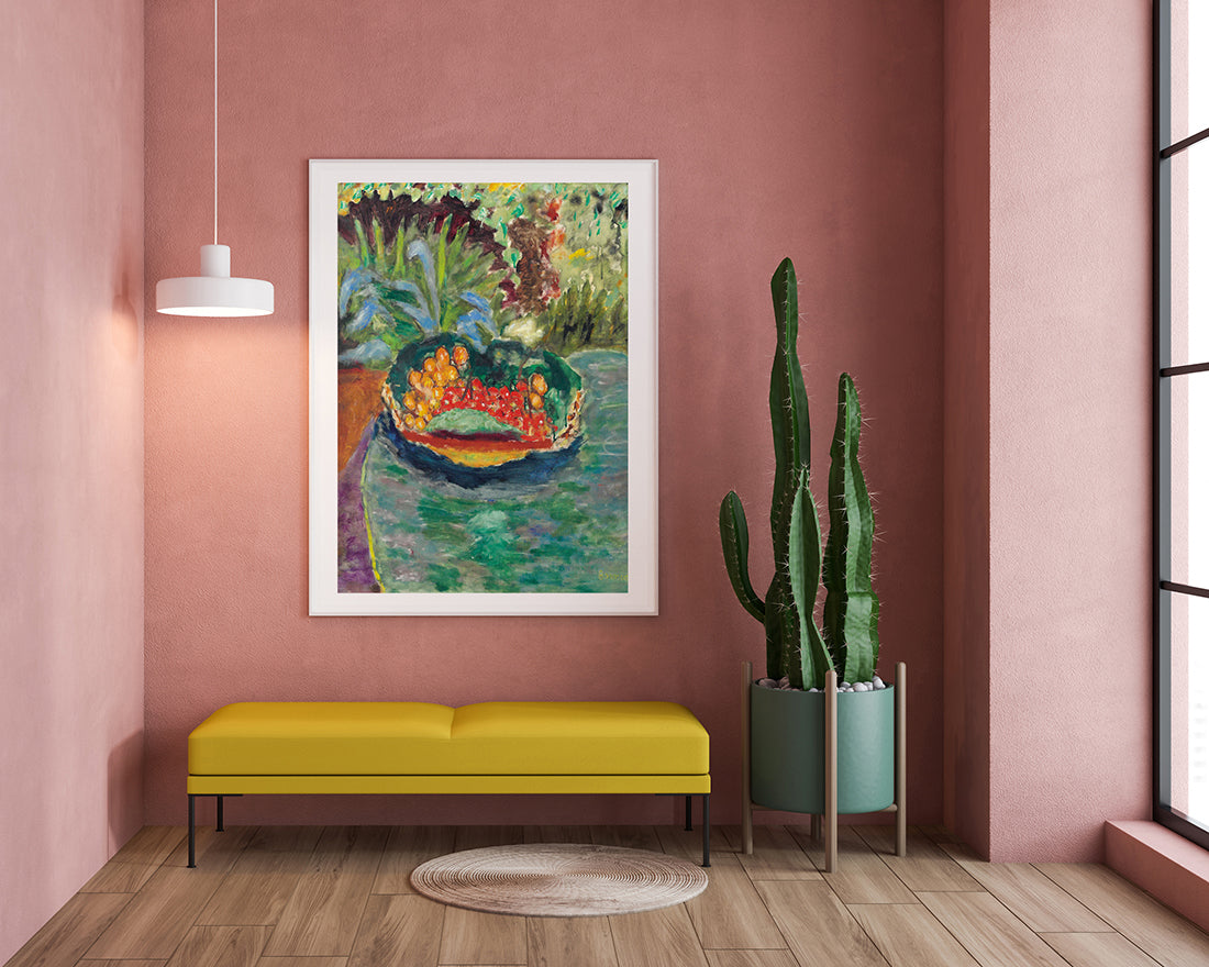 Pierre Bonnard - Korb mit Früchten auf einem Tisch im Garten von Le Cannet