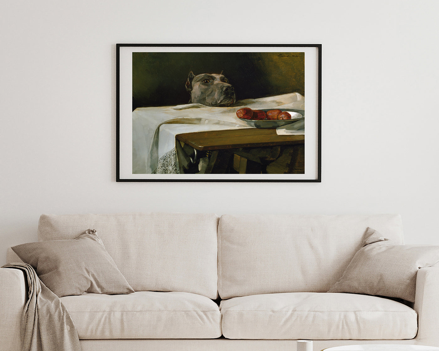 Wilhelm Trübner - Hund will Würstchen klauen