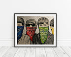 Banksy - Beatles Portrait Mund verdeckt mit Halstuch Street Art Graffiti