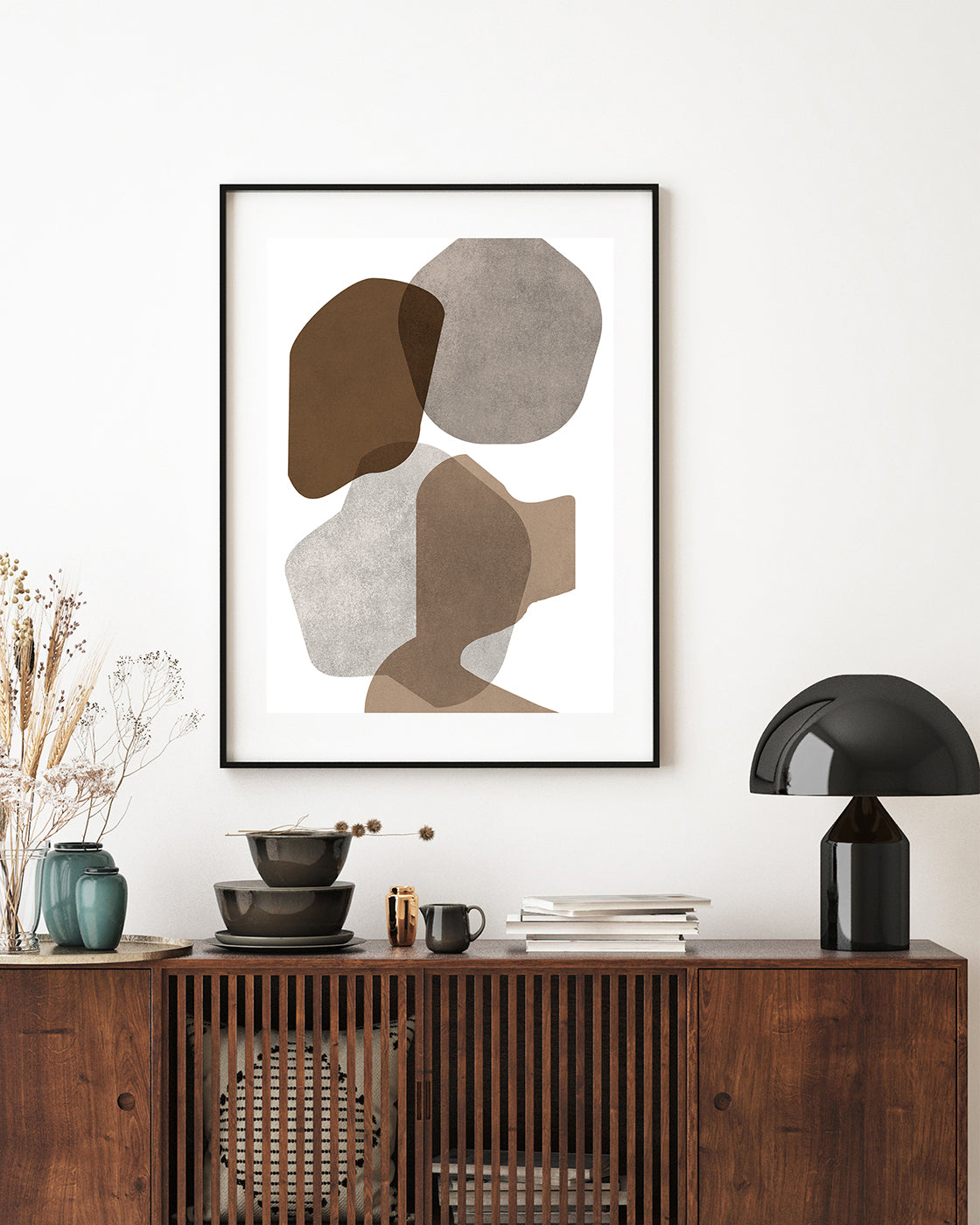 Abstrakte Formen in Naturtönen