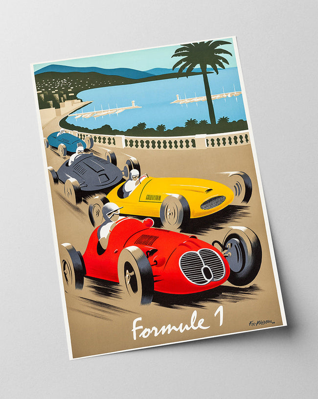 Pierre Fix-Masseau - Art Deco Werbeplakat - Formel 1 Côte d'Azur Main Image