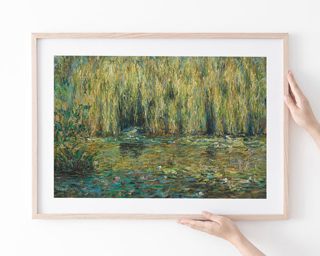 Blanche Hoschedé Monet - Weiden auf dem Teich von Giverny Hover Image