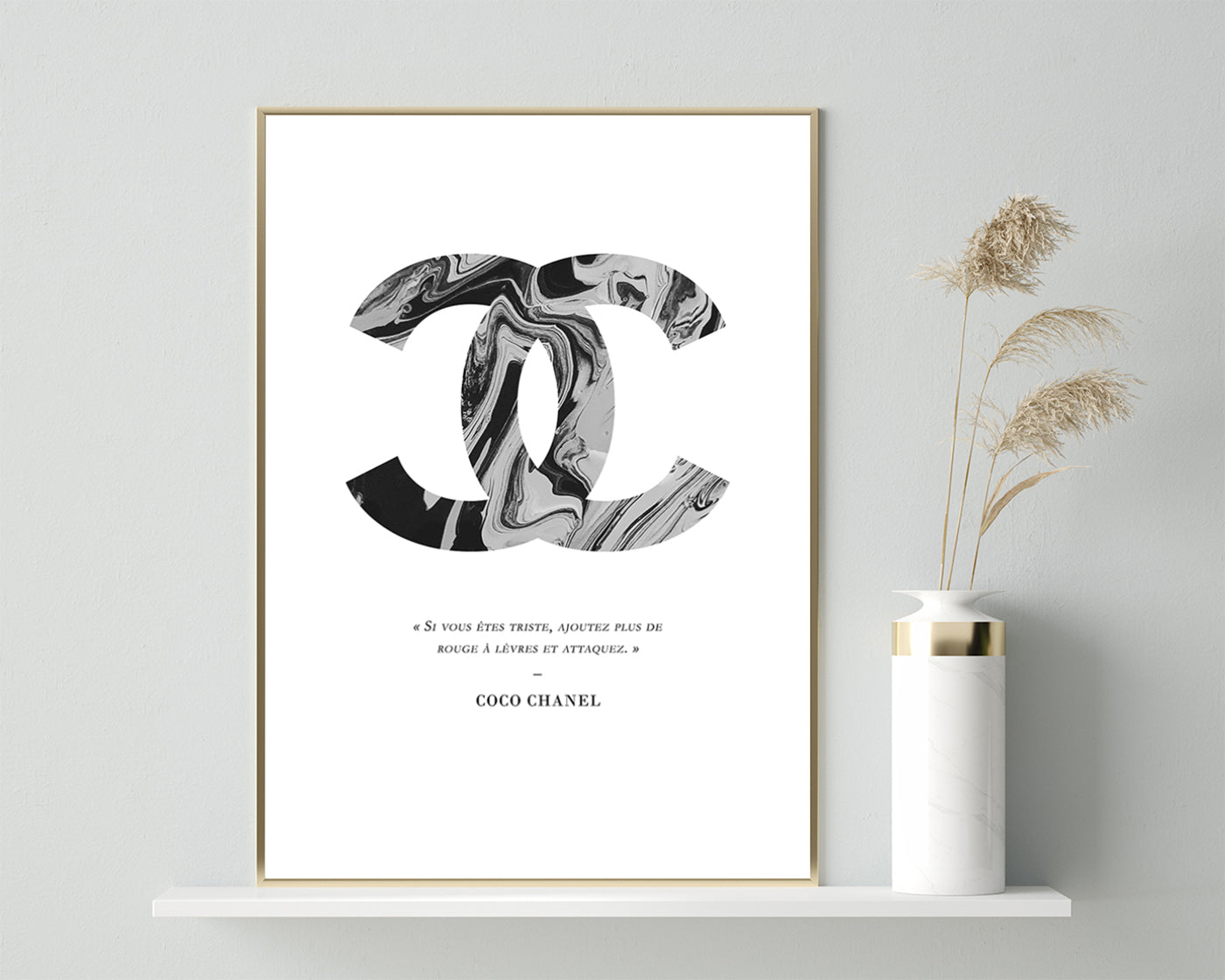 Zitat von Coco Chanel - Mode-Ikone - Schwarz-Weiß