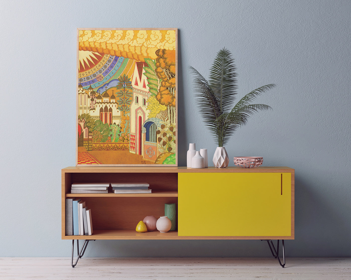 Ivan Bilibin - Sonnenschein über Stadt I