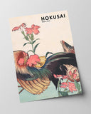 Katsushika Hokusai - Museum-Poster II Hahn, Henne und Nadeshiko