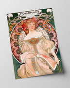 Alfons Mucha - Frau umringt von Blumen