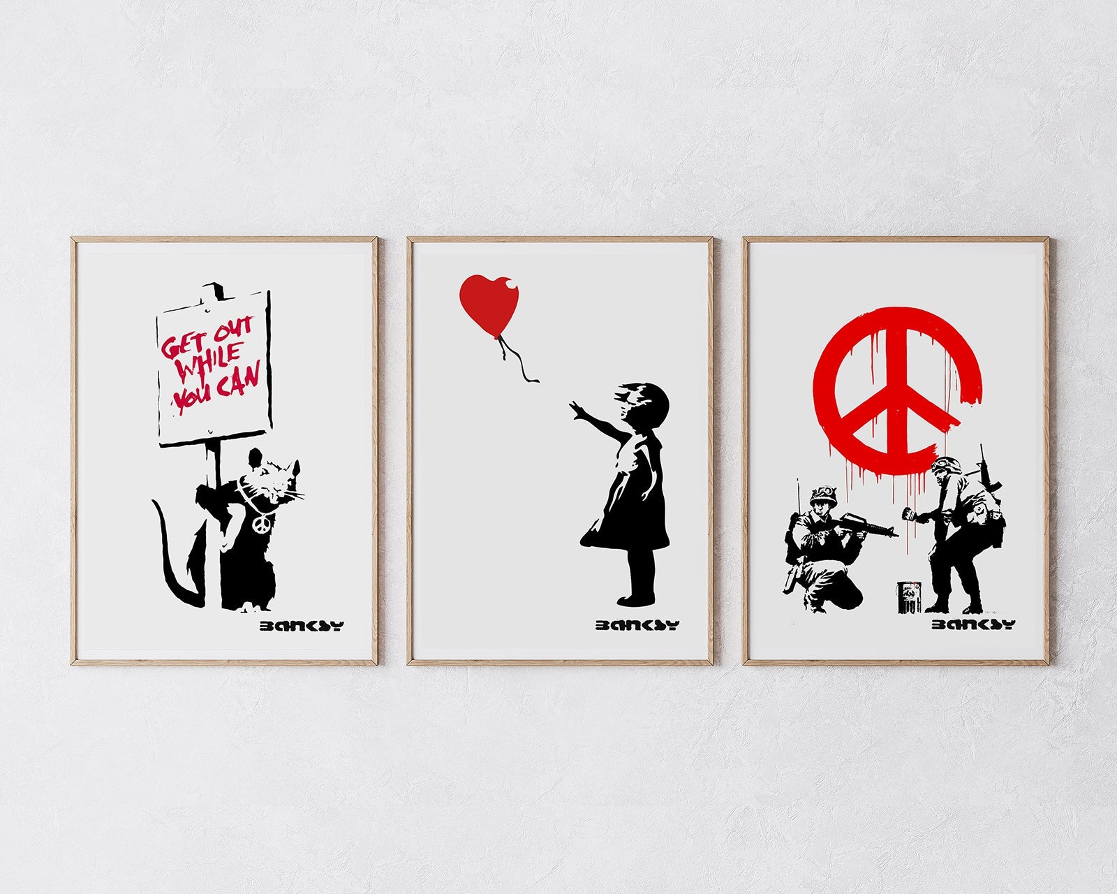 Set aus 3 Postern: "Message in red"