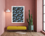 Paul Poiret zugeschrieben - Stoffdesign mit blauen Blumen